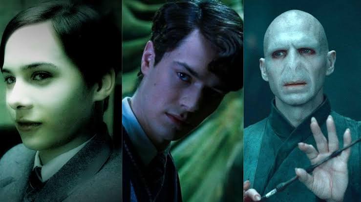 Tom Riddle as Voldemort with Horcrux in the Wizarding World timeline, famous wizard foe.