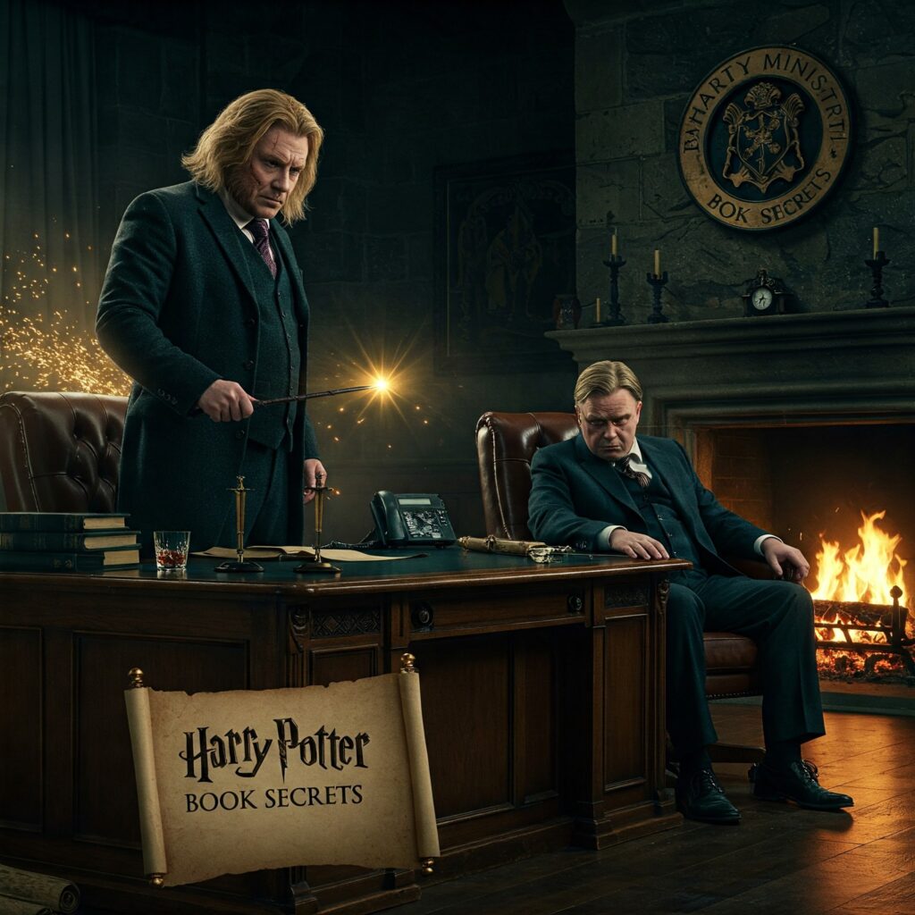 Harry Potter Muggle Minister meets Scrimgeour in book secrets clash.
