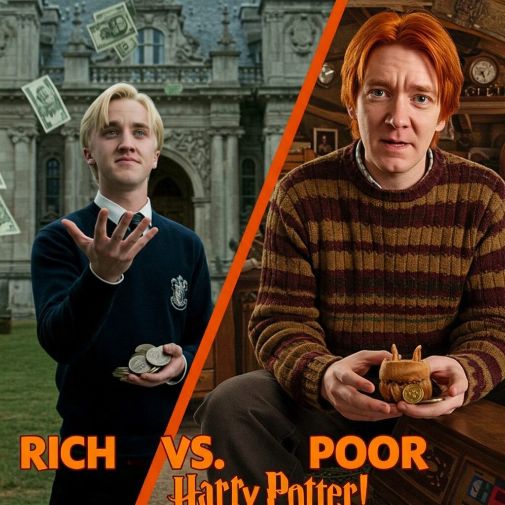 Malfoy with Galleons vs Weasley with Knut in wizarding economy