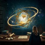 Wizarding World Time-Turner glowing in magical time travel with Harry Potter book secrets.