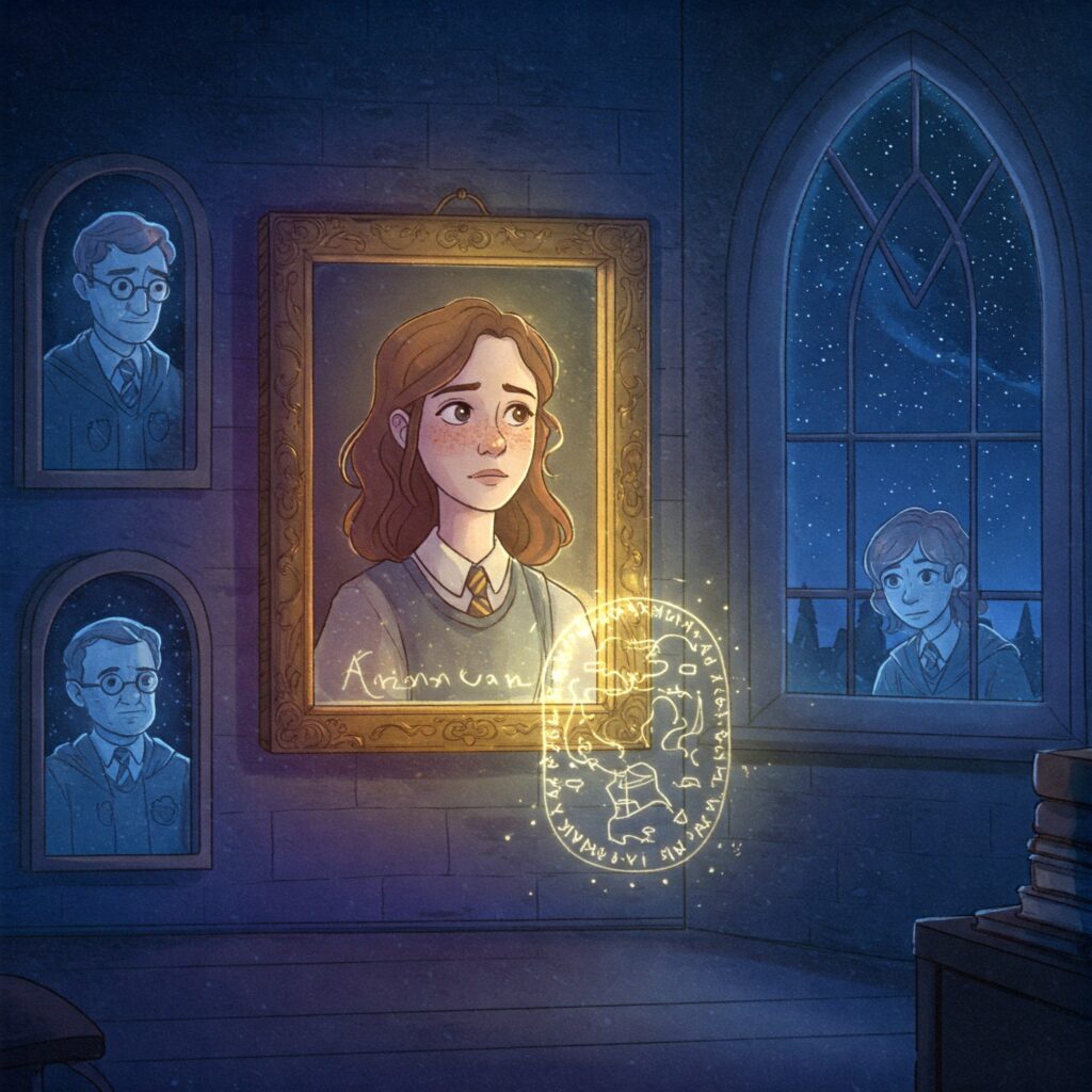 Hogwarts Portraits Ariana talking paintings in magical art Hogwarts mysteries.