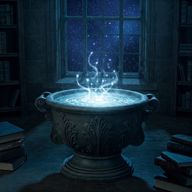 Harry Potter Pensieve in wizarding world magic magical memories Hogwarts mysteries.