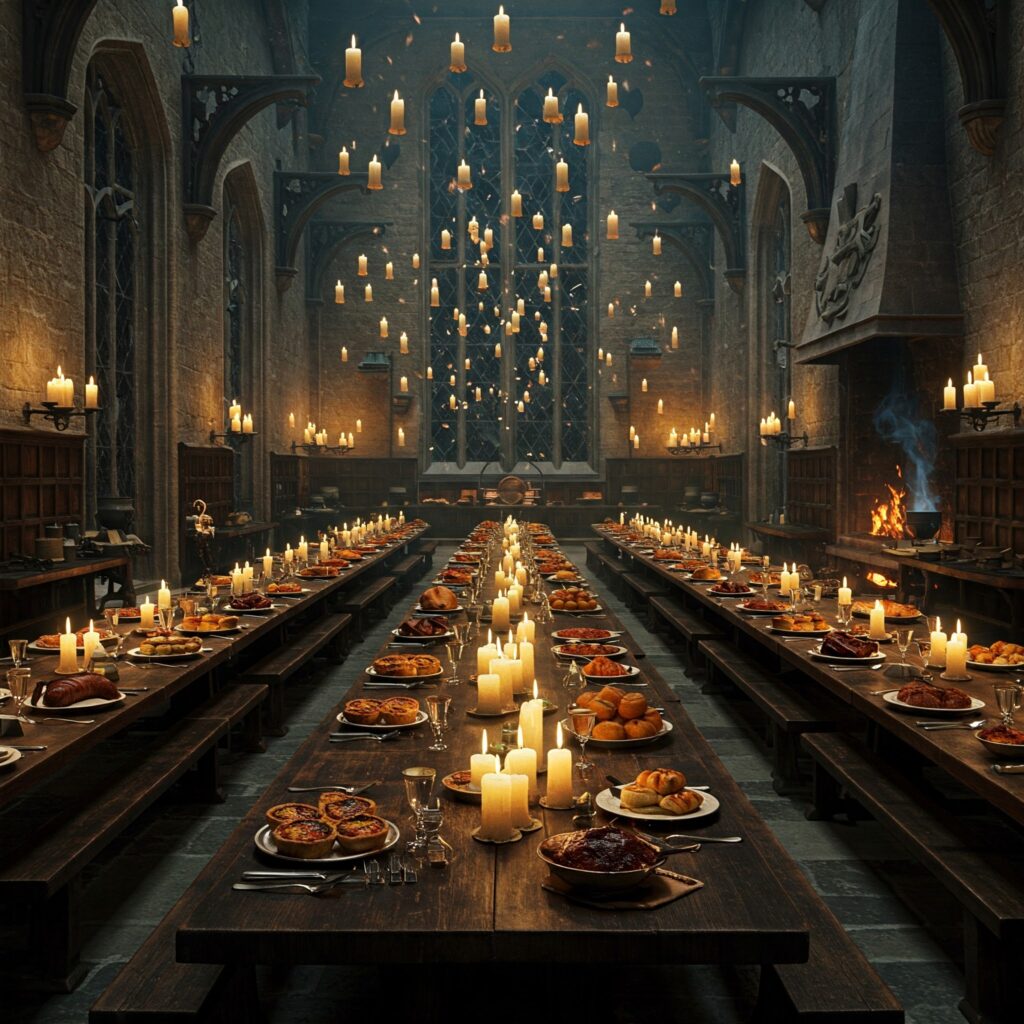 Hogwarts Kitchens wizarding world feasts treacle tart magical cooking Harry Potter book secrets.