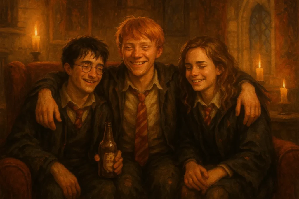 Ron Weasley at the heart of the Golden Trio after the Battle of Hogwarts