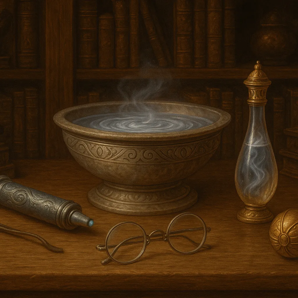 Dumbledore’s items including Deluminator, Pensieve, and other wizard gadgets