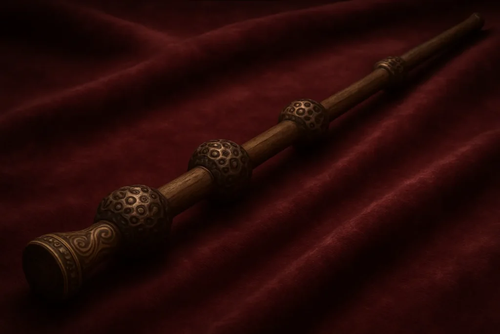 Dumbledore’s item Elder Wand with intricate carvings