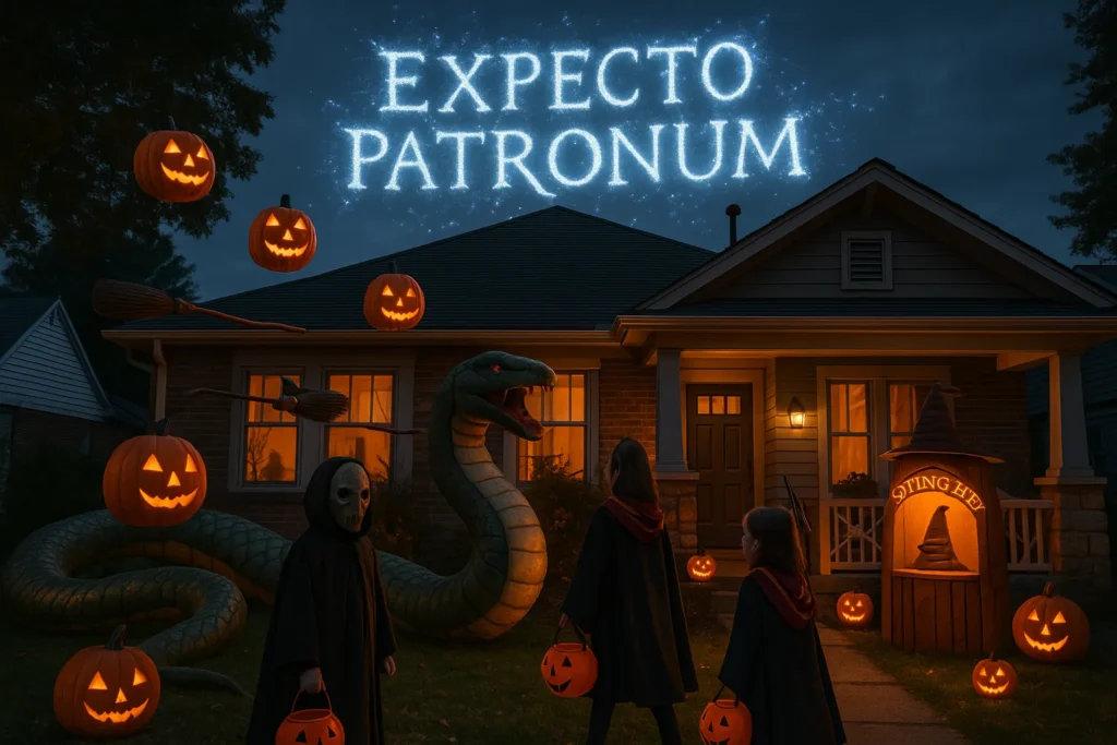 Halloween at Hogwarts-themed house celebrating Harry Potter holidays