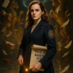 Hermione Granger at Ministry of Magic leading magical rights reforms