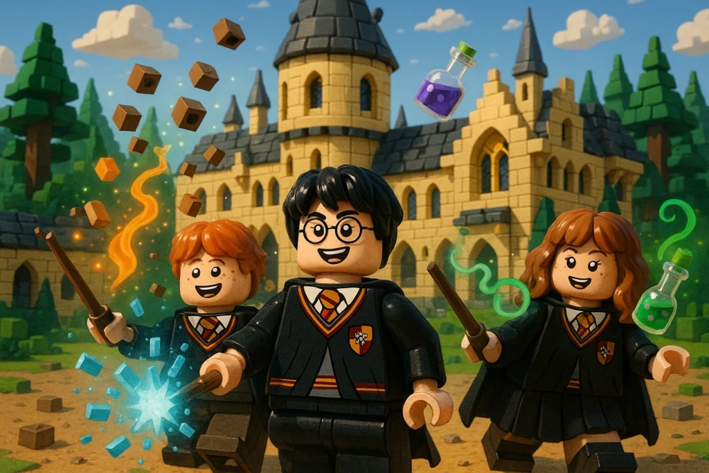 LEGO version of Harry Potter video games featuring Hogwarts scenes