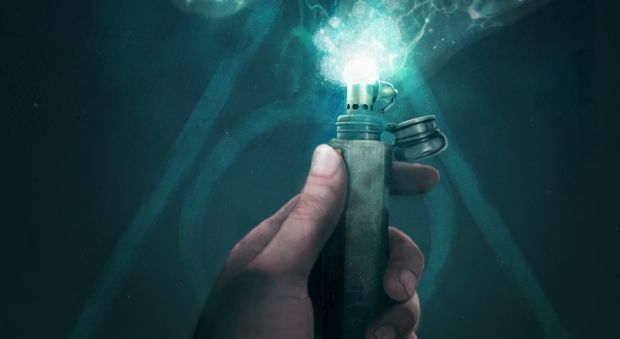 Dumbledore’s item Deluminator absorbing streetlight on Privet Drive