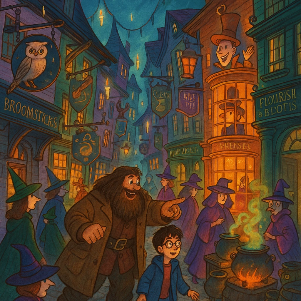 Harry Potter enters Diagon Alley in Through the Brick Wall