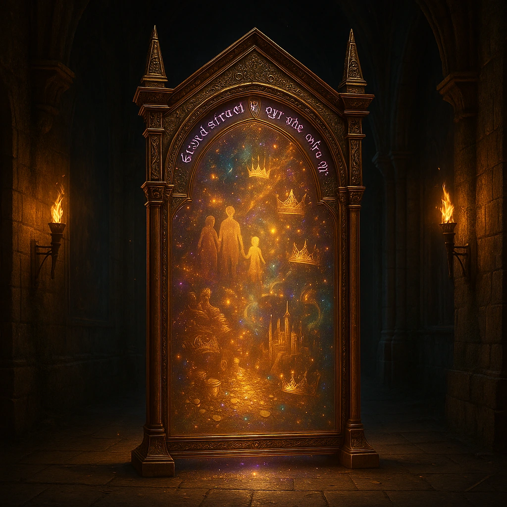 The magical Mirror of Erised reflecting hidden desires in Hogwarts