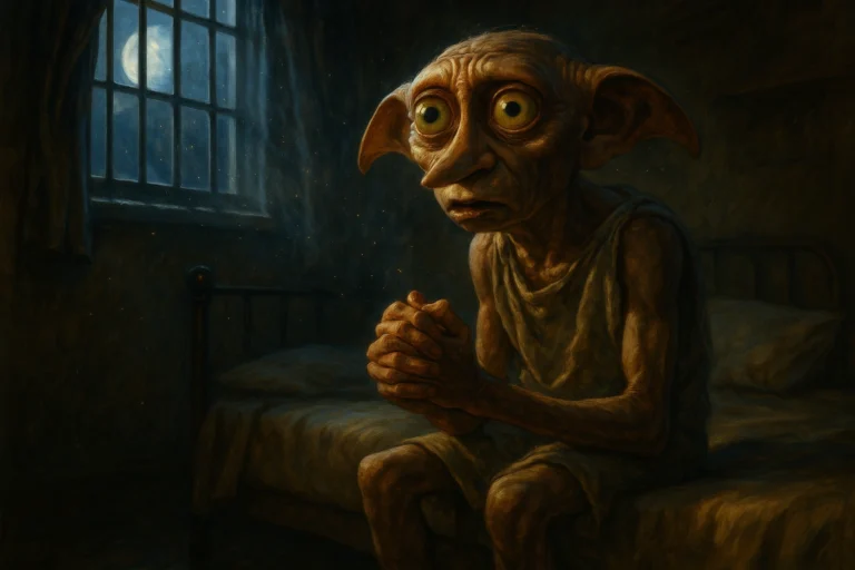 Dobby’s warning to Harry Potter at Privet Drive, the house-elf pleading in moonlight.