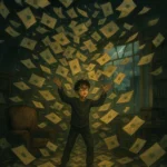 Featured image of magical letters flying through the room during the “letters from nowhere Harry Potter” moment.